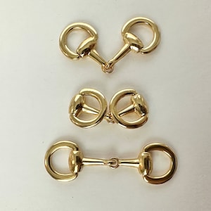 3 Medium Gold Plated High Quality Snaffle Bit--Make Fabulous Equestrian Jewelry ~2.45”(62.37mm)x~.75”(19mm) NEW CONFIGURATION!