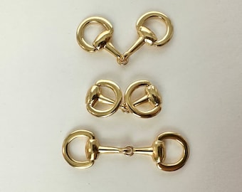 3 Medium Gold Plated High Quality Snaffle Bit--Make Fabulous Equestrian Jewelry ~2.45”(62.37mm)x~.75”(19mm) NEW CONFIGURATION!