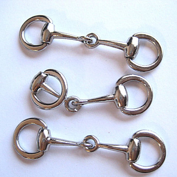3 Large Silver Plated High Quality Snaffle Bit--Make Fabulous Equestrian Jewelry ~2.75” (70mm)x~.75” (19mm)