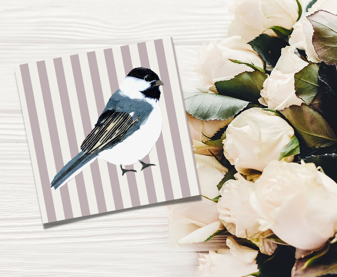 Print Your Own Greeting Card, Digital Download, Chickadee, Foldable