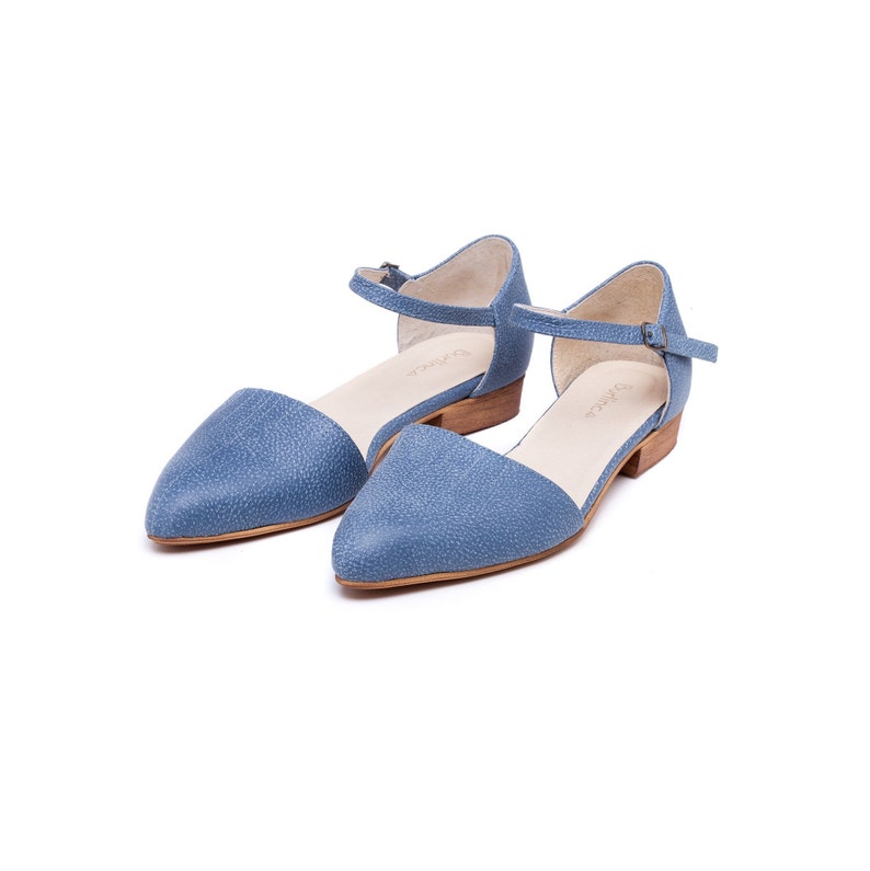 blue flat sandals
