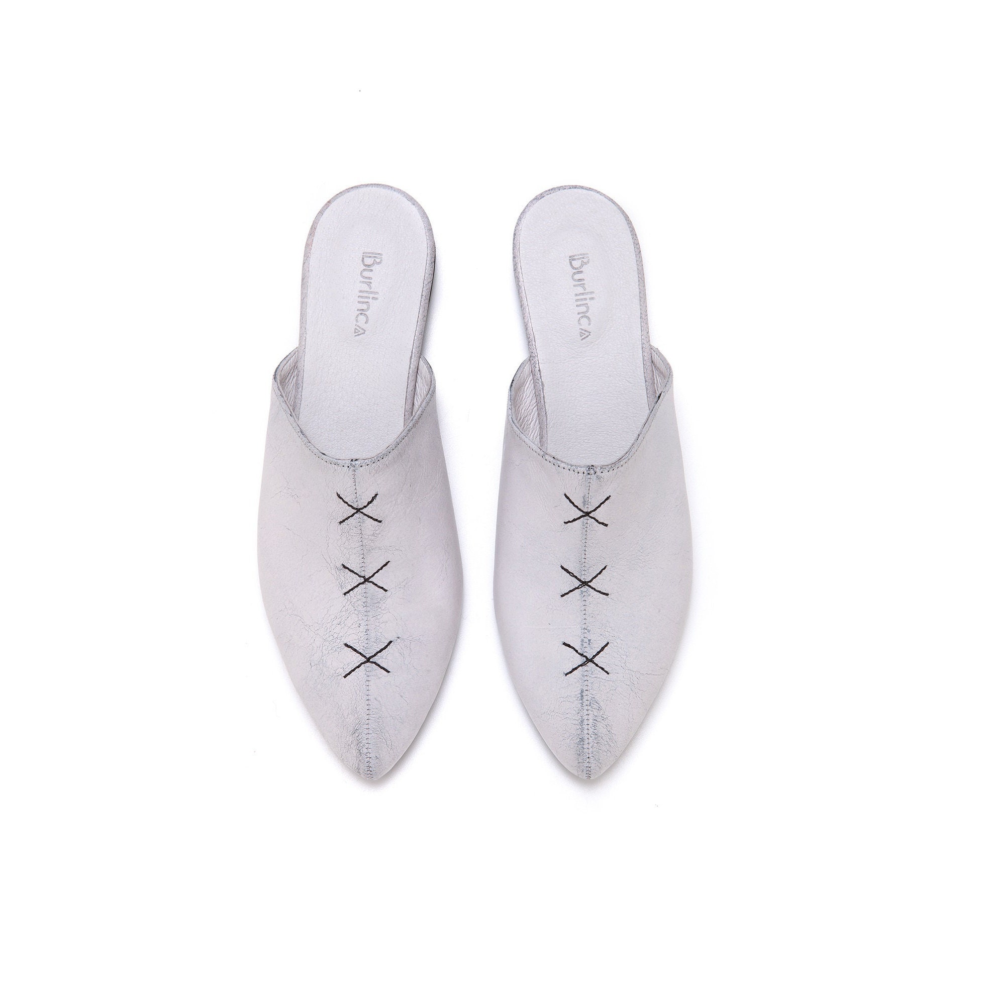 white mule sandals flat