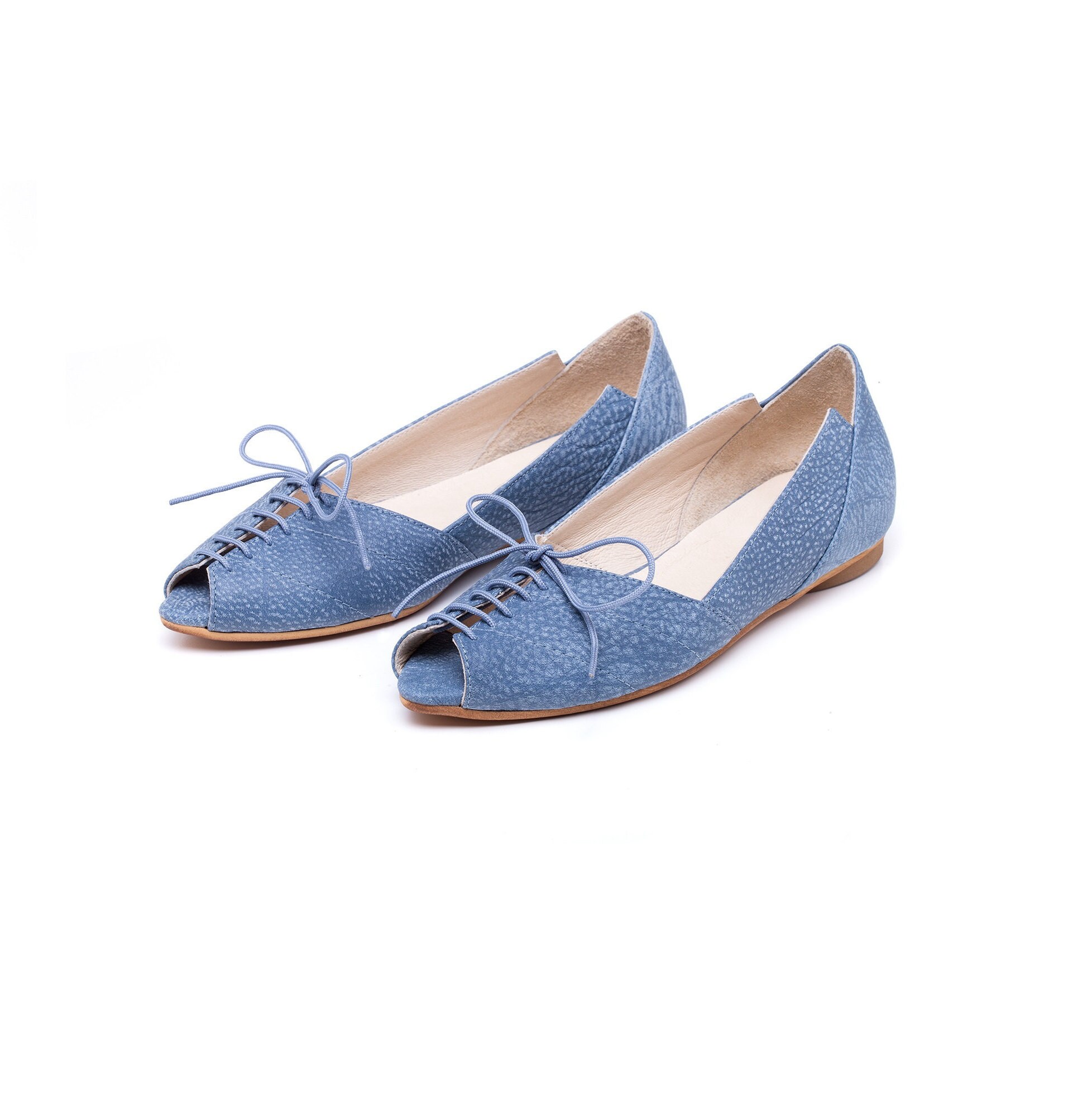 womens blue flat shoes