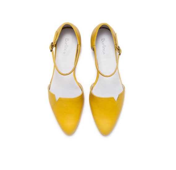 yellow flat shoes