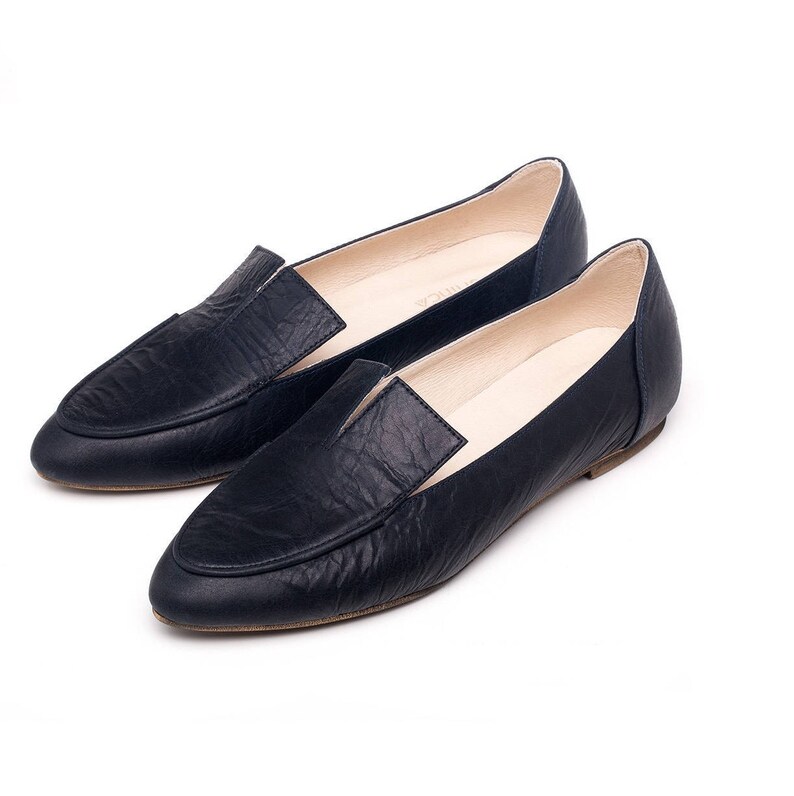 black leather moccasins