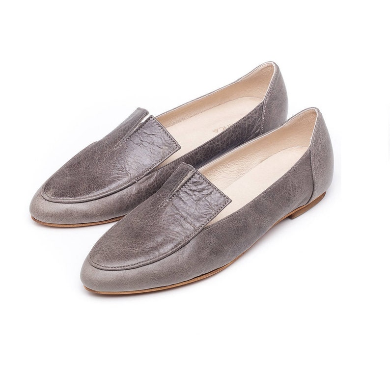 gray moccasin shoes