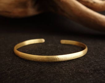 Bangle brass brass bangle bracelet gold narrow adjustable simple matt