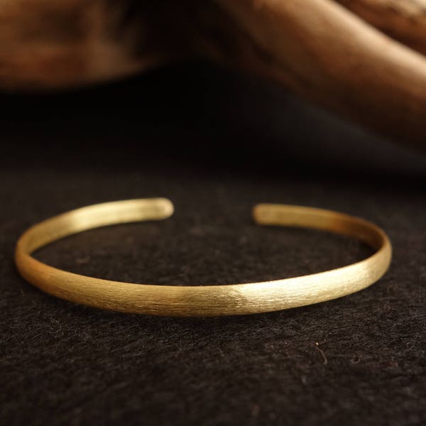 Bangle brass brass bangle bracelet gold narrow adjustable simple matt