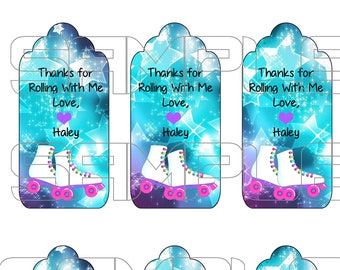 Roller Skating Tags, Skating Thank you Tags, Skating Birthday Favors, Roller Skating Birthday Party Invitation