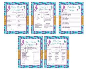 Mermaid Baby Shower Games, Mermaid Baby Shower, Under the Sea Baby Shower, Wishes For Baby, Advice for Baby, Baby Mermaid baby shower