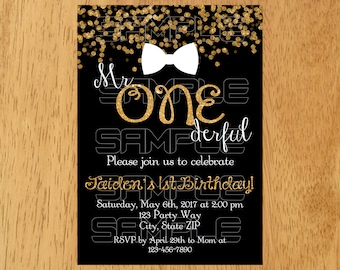 Mr KB50 Wonderful Invitation Gentleman Birthday Invitation