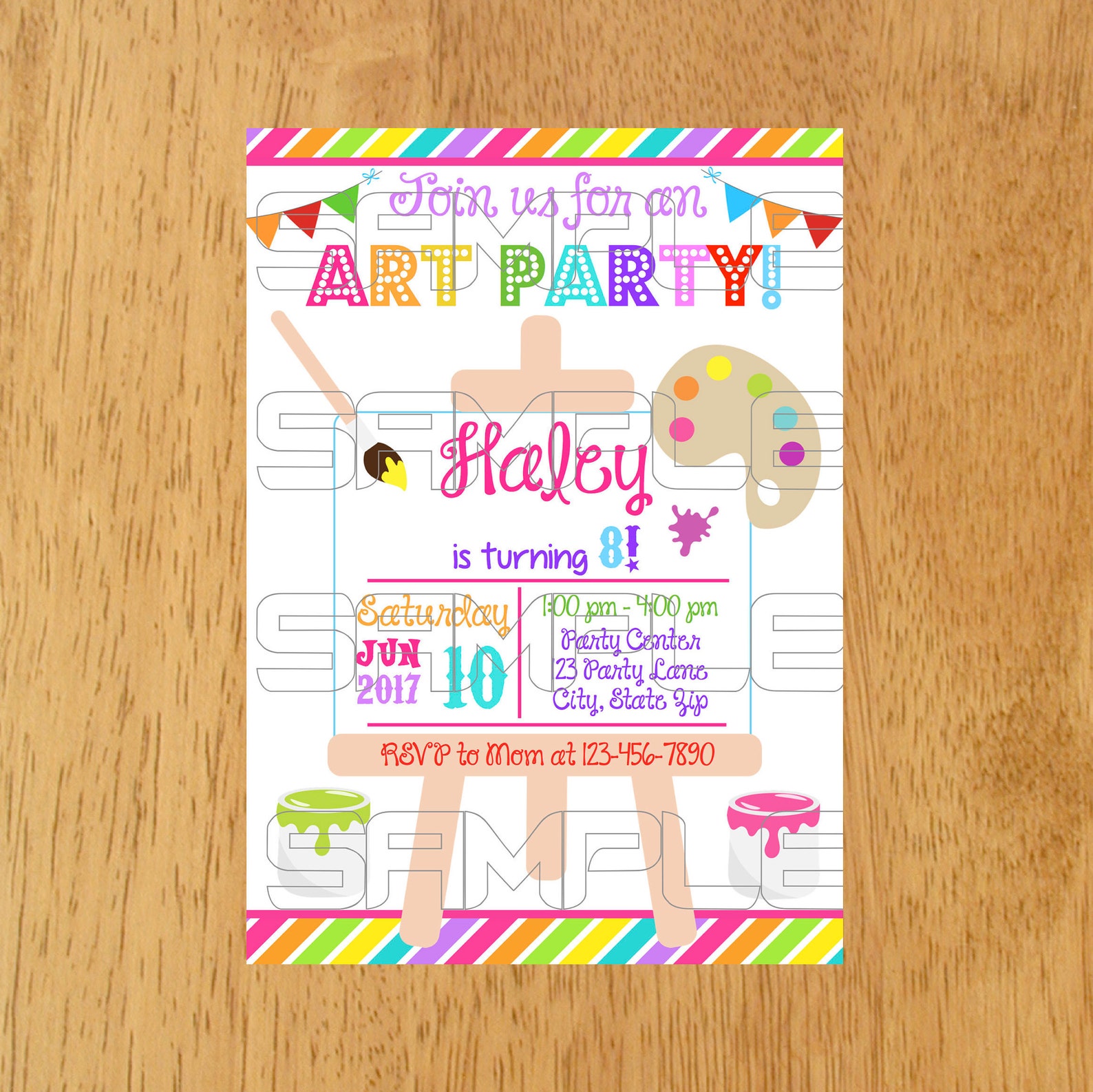 Art Birthday Party Invitation Paint Birthday Party Etsy