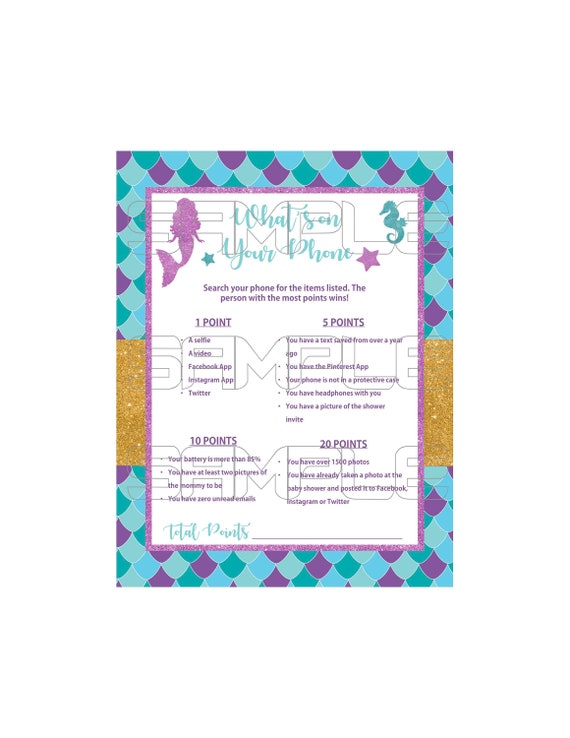 Mermaid Baby Shower Games Mermaid Baby Shower Under The Sea Etsy Ireland
