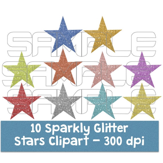 Glitter Stars Clipart Digital Stickers, Small Commercial Use Clipart  Glitter Stars, Photo Overlay Stars, Digital Planner Stickers Stars 
