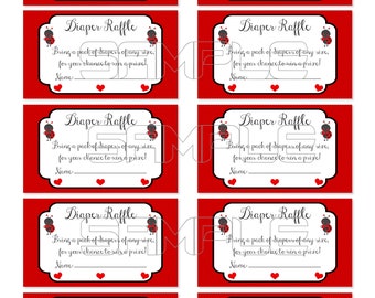 Lady Bug  Diaper Raffle, Ladybug Baby Shower Games, Ladybug Baby Shower, Lady Bug Baby Shower Games