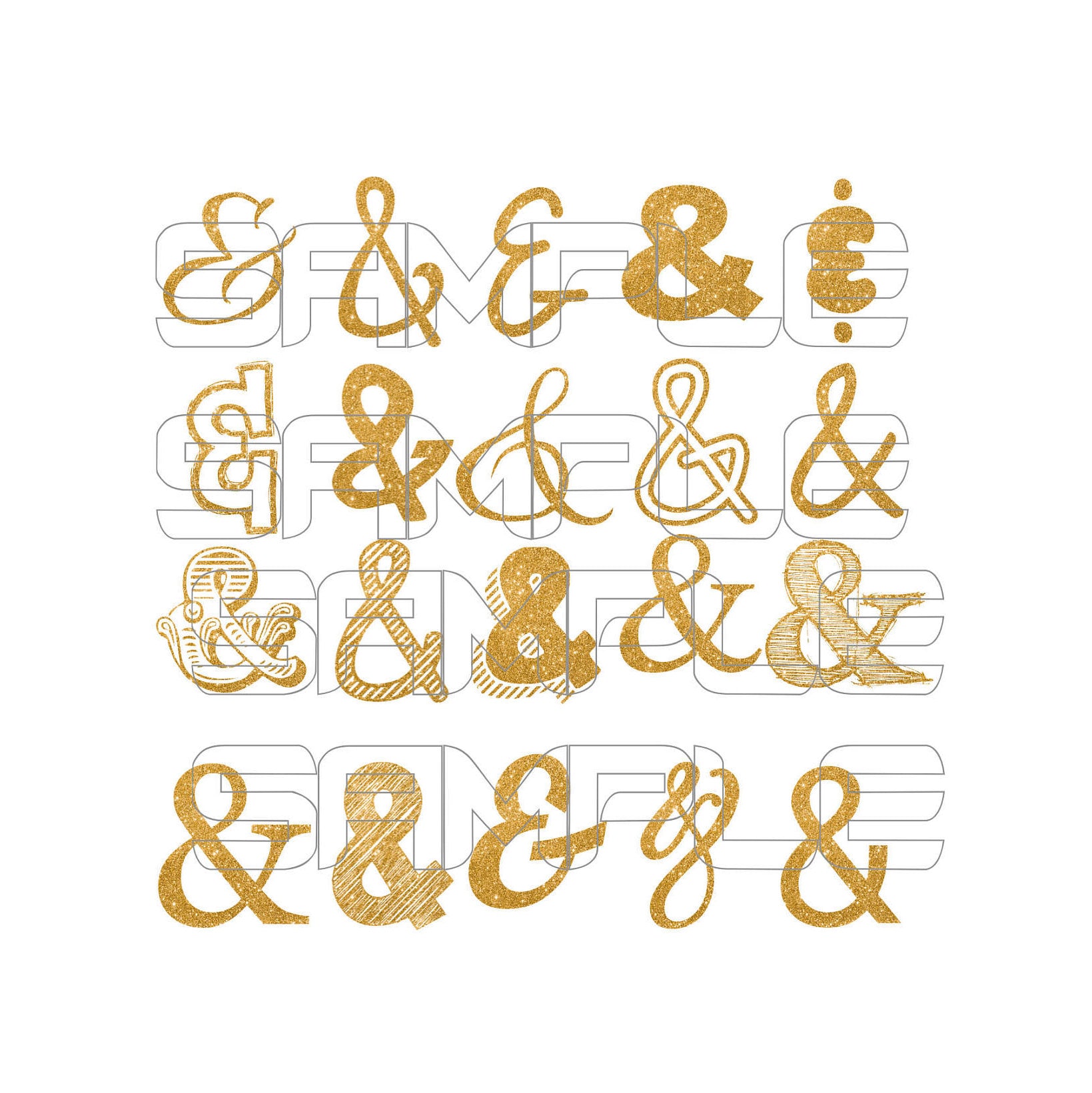 20 Ampersand & Stickers, Glitter Wedding Decor, Love Envelope
