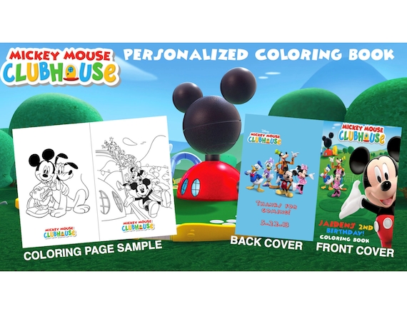 Mickey Mouse Clubhouse Personalized Coloring Book Digital Etsy