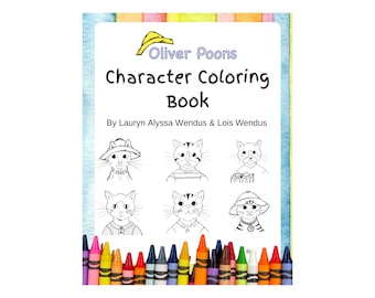 Coloring Pages for Kids - Digital Download - Oliver Poons Character Coloring Book