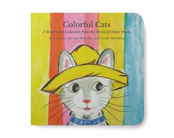 Cat Lover Gift Book | Colorful Cats Watercolor Art Book | Whimsical Cat Illustrations | Coffee Table Book | Unique Cat Gift