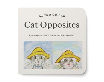 Cat Opposites Board Book | Cute Cat Learning Book for Toddlers | Oliver Poons Watercolor Artwork Keepsake | Oli Kids Co