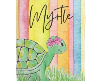 Myrtle the Turtle Character Blanket - 30 x 40Turtle Fleece Blanket - Comfort Blanket - Baby Blanket - Nursery Blanket - Kids Turtle Blanket