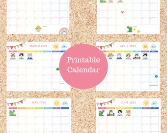 Oli Kids Co 2023 Printable Calendar, Downloadable Calendar, Cat Calendar, Instant Download, Print at Home