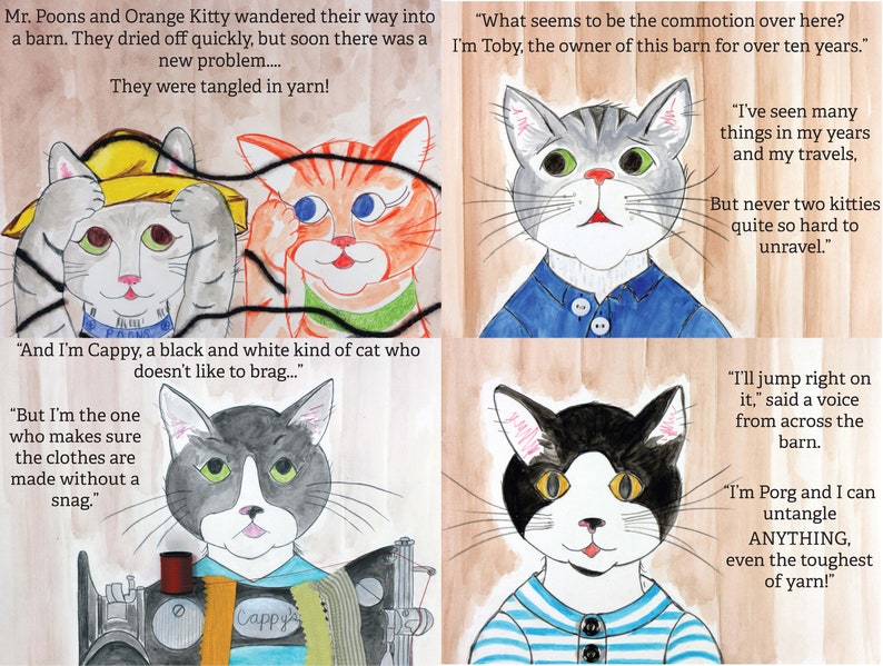 Oliver Poons & The Cats Who Wear Clothes Whimsical Personalized Gift Children's Book Baby Book Cat Book Bedtime Story image 3