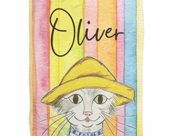 Oliver Poons Character Blanket - 30 x 40 Cat Print Fleece Blanket - Comfort Blanket - Baby Blanket - Kids Cat Blanket - Cat Toddler Blanket