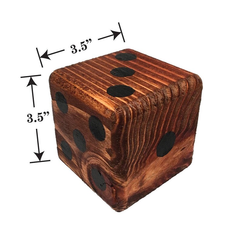 Yard Dice Giant Wooden Yard Game 6 3.5 Wood Dice Etsy
