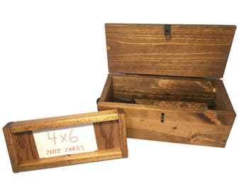 Wedding Wine & Letter Ceremony box - Wood Wine Capsule with removable 4x6 card tray - Rustic Wedding Accessories.