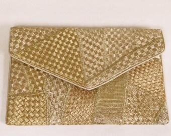 Gold and Silver weave design  for day to evening Clutch