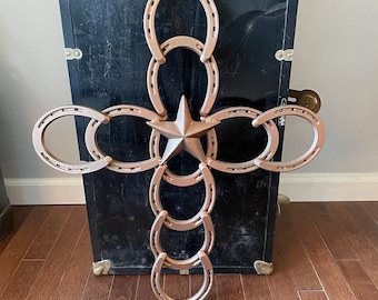 Horseshoe Cross,Rustic,Wedding,Gift,Country,Barn Art,Wall Art