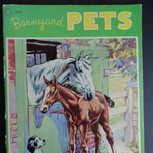 1965 Barnyard Pets, Lowe Book, Oversized 12x8.5