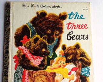 1992 Little Golden Book The Three Little Bears, Classic Fairy Tale Story Happy Ending