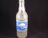 Sun Crest Soda Bottle, NuGrape Co, Sumter South Carolina, Blue and White paint, Heavy Glass Soda Bottle, MCM, Vintage Bottle, 8.75 in tall