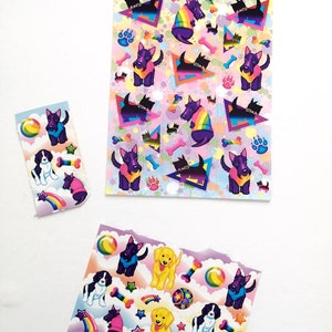 Lisa Frank S283 Scottie 1990s True Vintage Lisa Frank!   Full Sheet Complete with S243 1/2 sheet