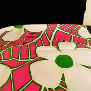 G. Von Hamm Hot Pink Green & White, NOS, Hawaiian Floral Fabric, New Old Stock,  1.38 YARDS