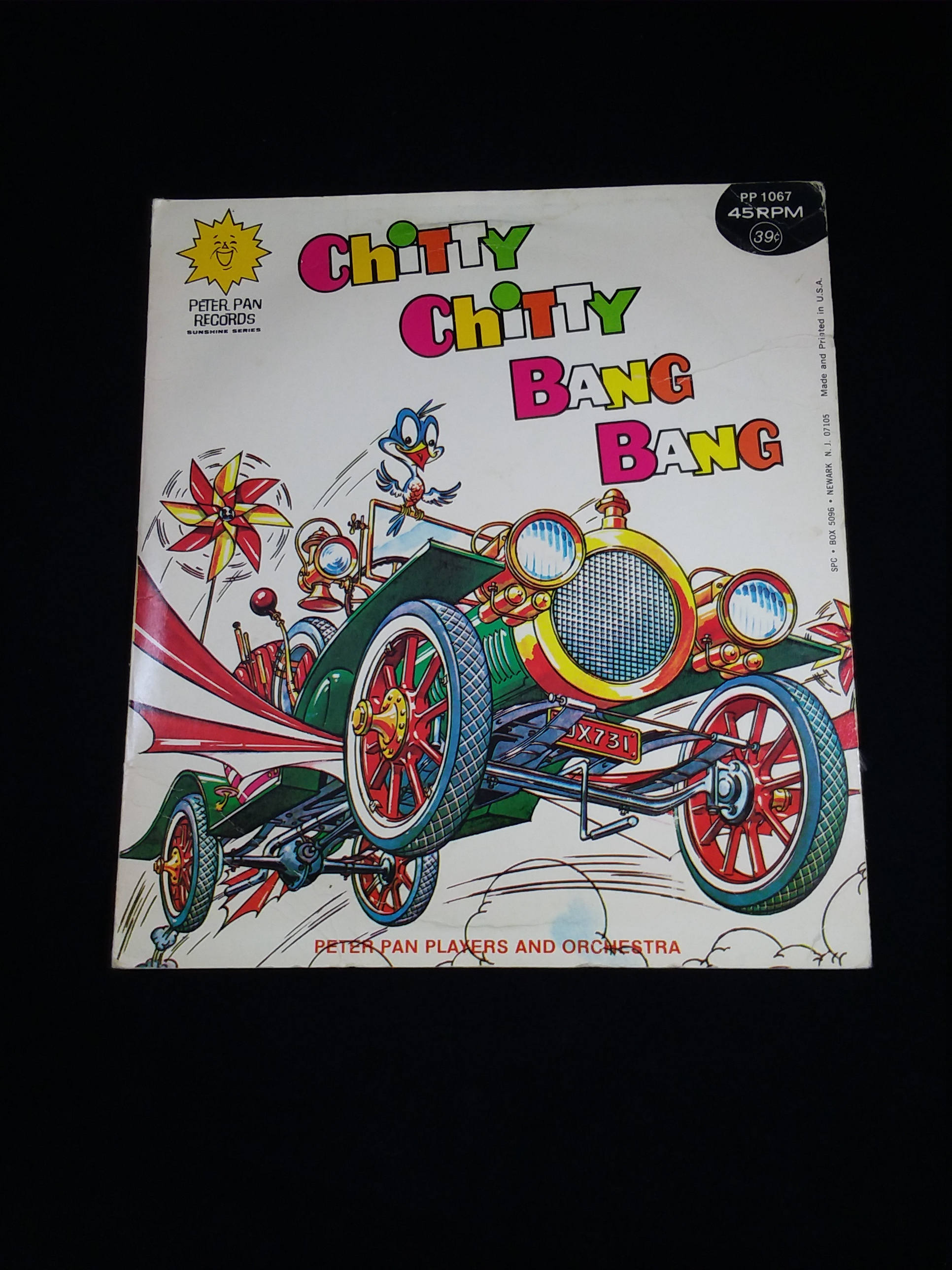 Chitty Chitty Bang Bang 45 RPM Record, Peter Pan Records, Peter