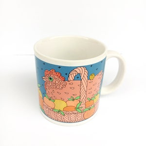 1981 Chicken in a Basket Taylor and Ng Vintage Coffee Mug, Birthday San Francisco Made in Japan