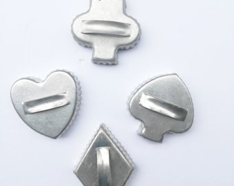 Playing Card Mirro Cookie Cutters, Hearts, Diamonds, Club, Spade Silver Cookie Cutters, MCM