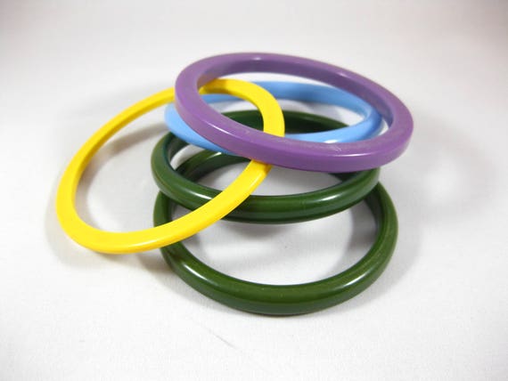 Bangles, Green, Blue, Purple, and Yellow,  1980s - image 1