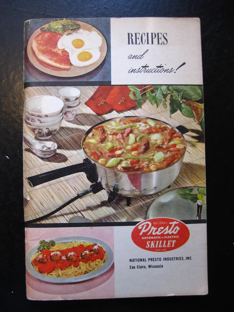 Vintage 1954 Presto Skillet User Guide Directions Timetables Etsy