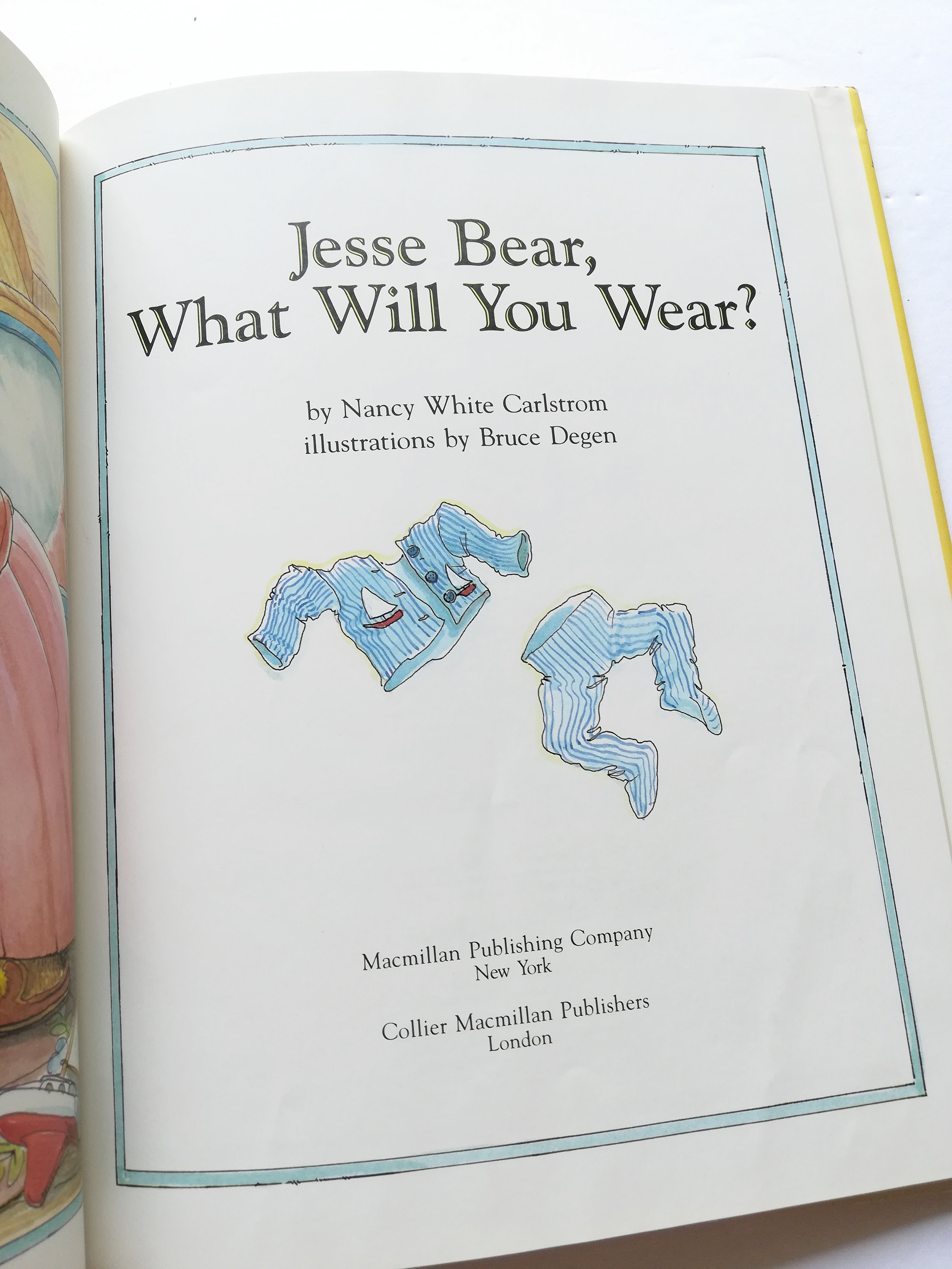 Jesse Bear What Will You Wear by Nancy White Carlstrom 1986 - Etsy
