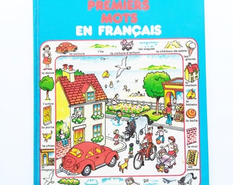 First Thousand Words En Français Usborne French Language Word Book 1980 Hardcover Chalica Gift, Unitarian, Waldorf Library, Montessori