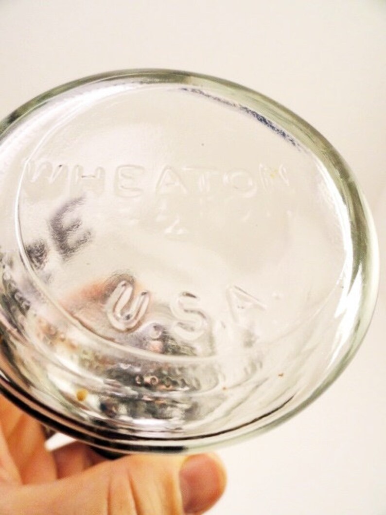 Typography Cheese Shaker Wheaton Glass Jar Black Capital Bold Etsy