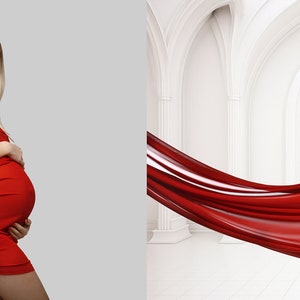 White arch studio digital backdrops, maternity backgrounds, white studio backdrops image 9