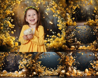 Easter digital backdrops, Spring portrait backgrounds