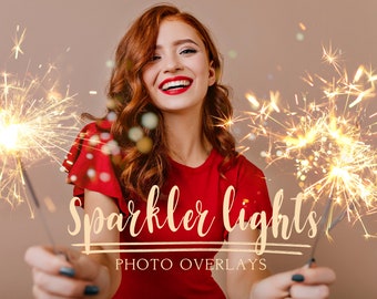 35 Sparkler lights photo overlays