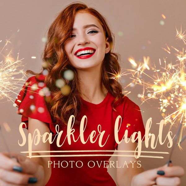 35 Sparkler lights photo overlays