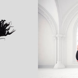 White arch studio digital backdrops, maternity backgrounds, white studio backdrops image 4